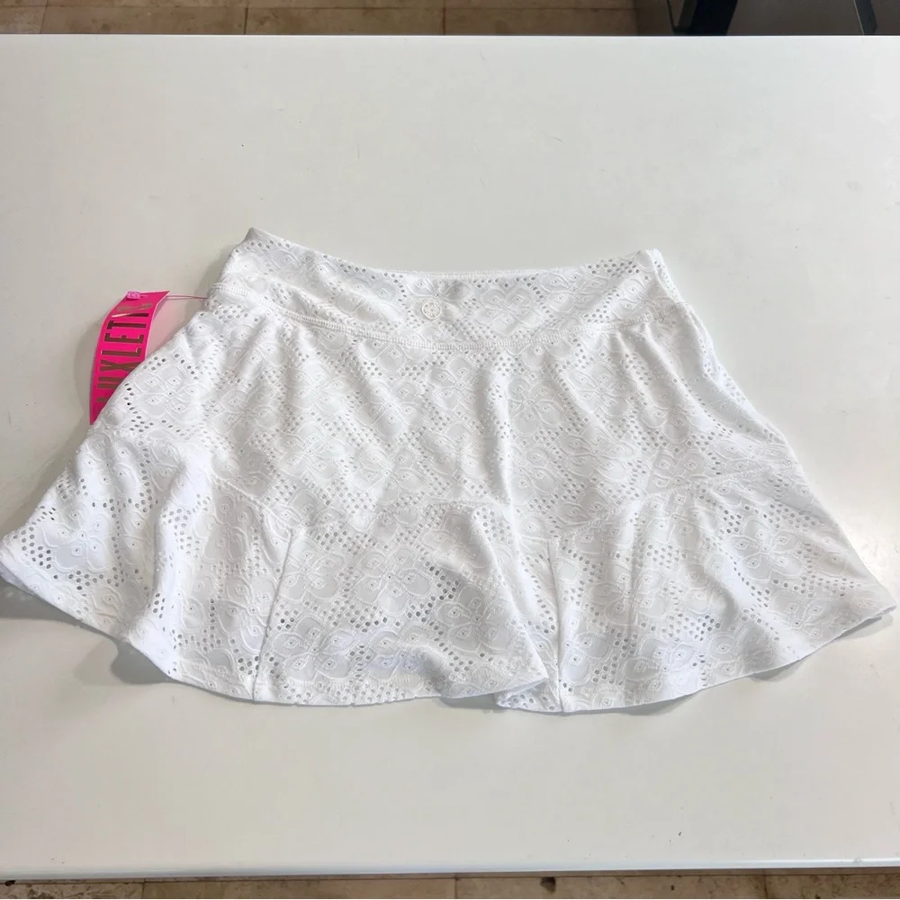 NWT Lilly Pulitzer Luxletic Corrine Skort Asana Tank White Floral Eyelet XS - Picture 9 of 9